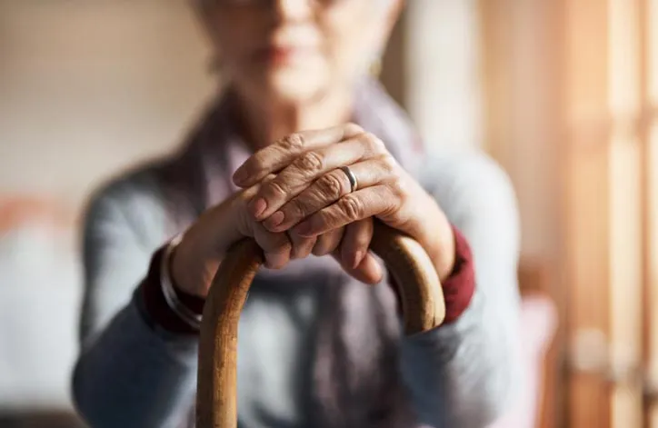 Person with cane