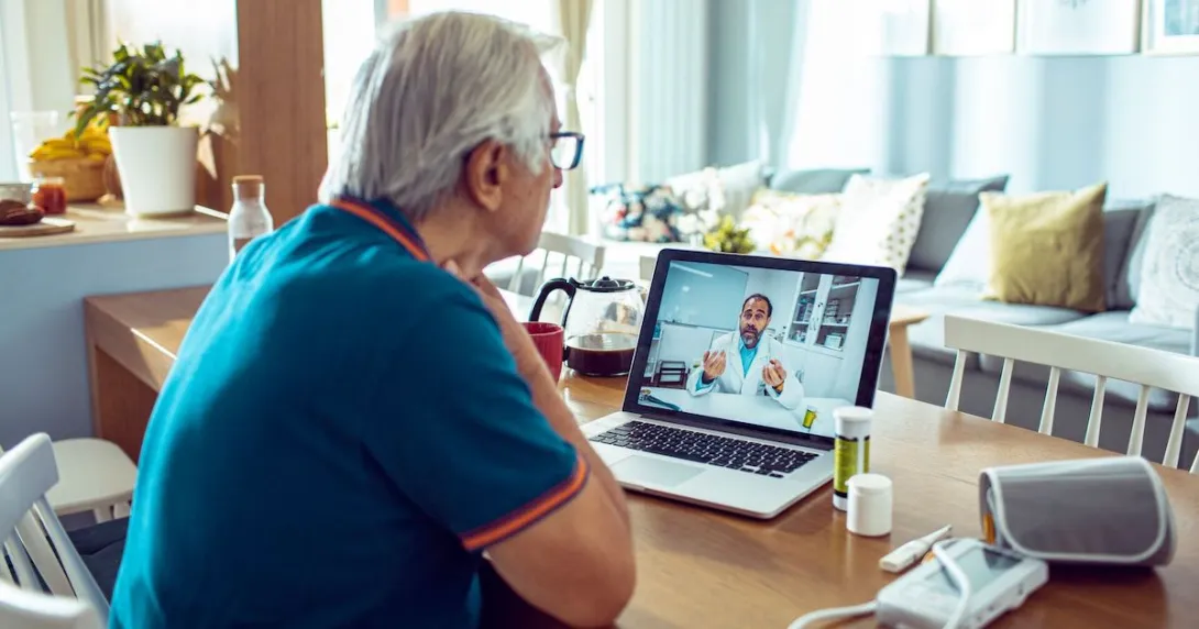 doctor and patient consultation over laptop