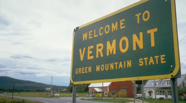 Welcome to Vermont road sign