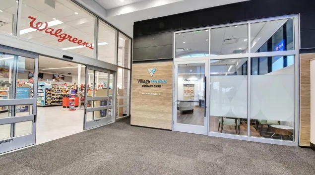Walgreens store entrance Walgreens store entrance