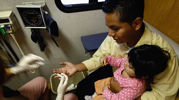 Immigrants receiving healthcare.