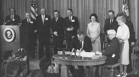 Pres. Johnson signing Medicare Bill, from Harry S. Truman Library