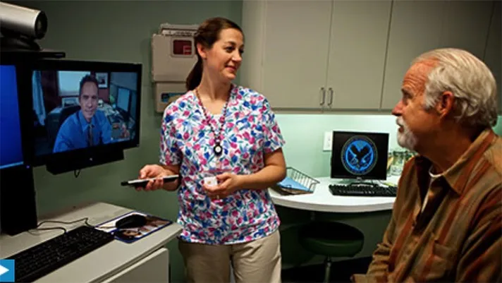 VA telehealth provider treating a veteran