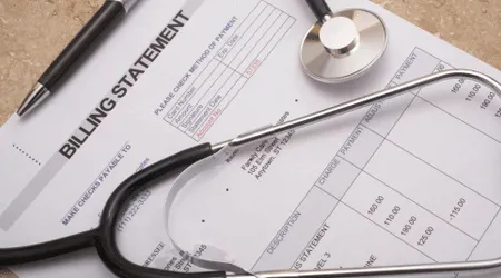 billing statement with stethoscope