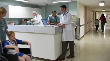 busy hospital corridor