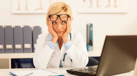 Frustrated female doctor