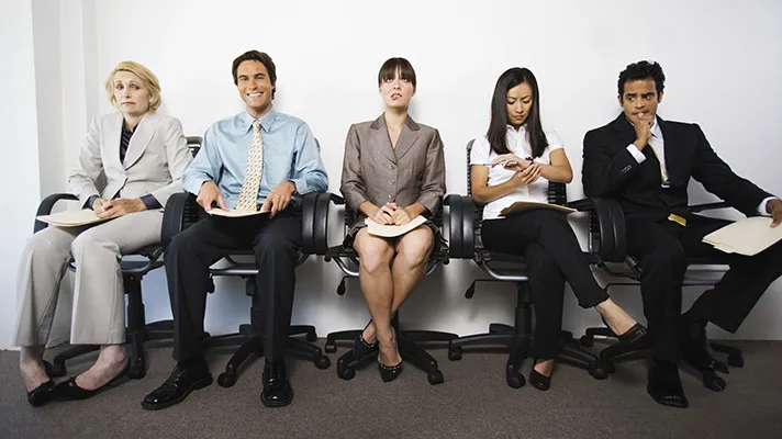 Candidates waiting for a job interview