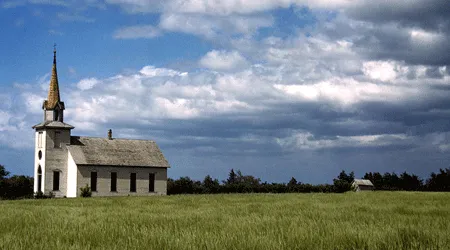 church in field from rural Kansas