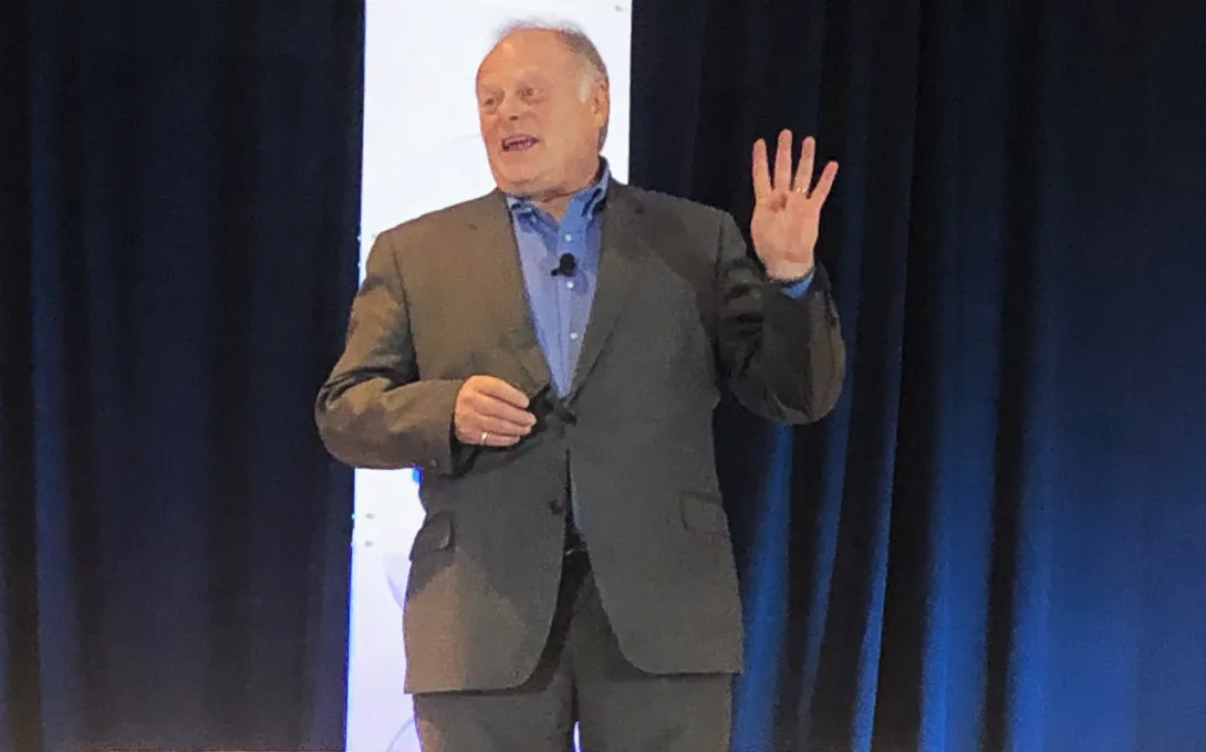 HIMSS President and CEO Hal Wolf speaks at the AI Leadership Strategy Summit on Thursday.