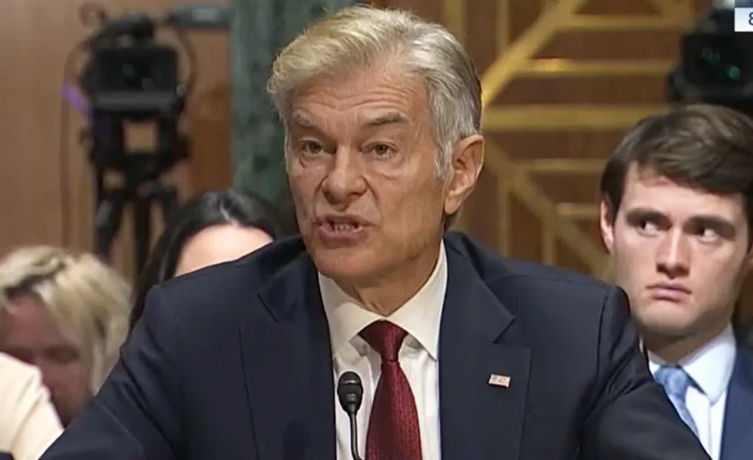 Dr. Mehmet Oz testifies before the Senate Finance Committee on Friday.