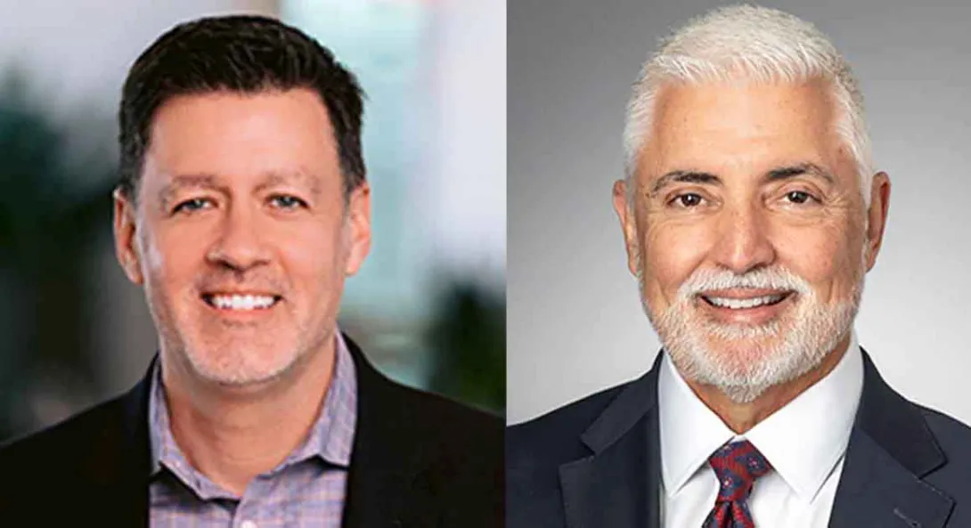 From left, John Beaman, CFO for Adventist Health, and Robert Broermann, CFO of Sentara