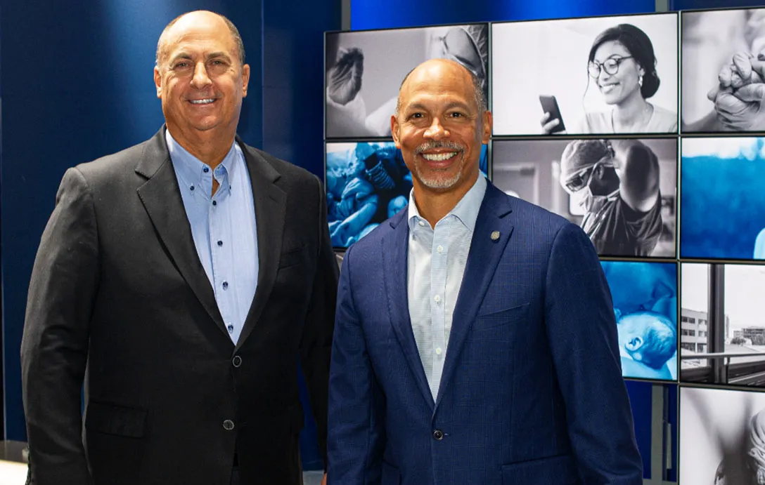 Jim Skogsbergh, president and CEO of Advocate Aurora Health, and Eugene A. Woods, president and CEO of Atrium Health