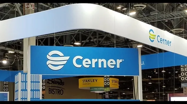 The Cerner booth as seen at the HIMSS22 annual conference in March in Orlando.
