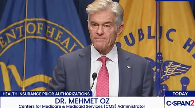 CMS administrator Dr. Mehmet Oz speaks at a press conference on Monday