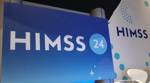 HIMSS24 stage sign