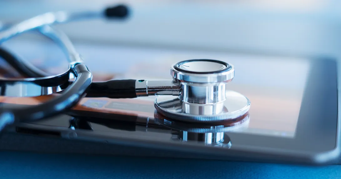 Stethoscope on tablet