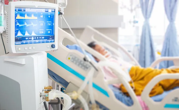 Patient in hospital bed