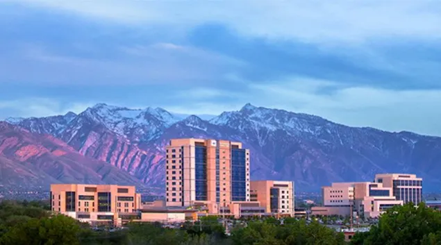 Intermountain complex with mountains in the background