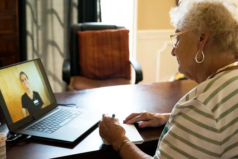 Patient using telehealth