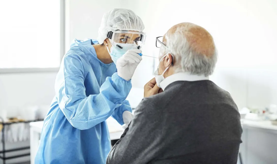 Patient undergoing testing