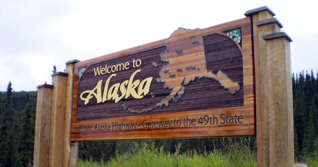 Alaska welcome sign