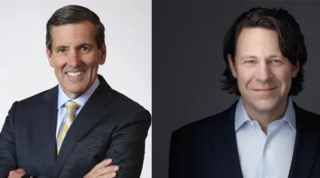 Current Humana CEO Bruce Broussard, left, and Jim Rechtin, right, who will become CEO.