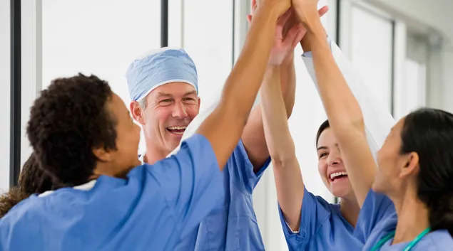 Happy nurses celebrate