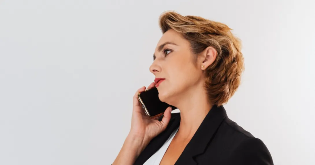 person talking on smartphone