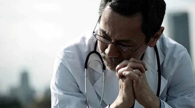 Sad medical professional