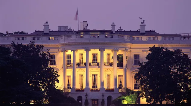 White House in Washington D.C. at dusk